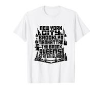 NYC New York City Boroughs Skyline Brooklyn Manhattan Value Graphic T-Shirt