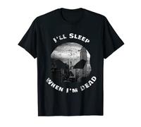 NYC SKYLINE in SKULL WHO NEVER SLEEPS T Shirt T-Shirt