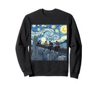 NYC Skyline Ironworkers Under Starry Night Sky Sweatshirt