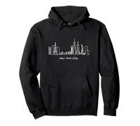 NYC Skyline Sketch with Cute Heart New York City Kids Women Pullover Hoodie