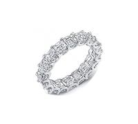 NYC Sterling 4MM Asscher Cut Cubic Zirconia Eternity Wedding Band (5), Zirconia