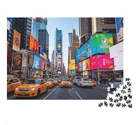 NYC Street Jigsaw Puzzles 1000 Piece Recyclable Neon New York Puzzle for Elderly Educational Game Decompression Ideal for Holiday Blessings Gift 52x38cm/1000pcs