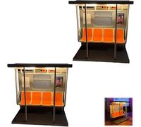 NYC Subway Train Lamp- Includes 3 Interchangeable Posters,3D Printed LED Lamp,Vintage New York Subway Train Night Light,Retro Metropolitan Transit Mood Light for New York City Lovers Home Décor (2Pcs)