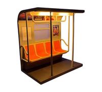 NYC Subway Train Lamp | Retro LED NYC Subway Car Miniature NightLight, with 3 Interchangeable Posters, Hidden Power Button, Cozys Glow for Home & Offices Decor