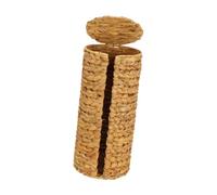 NYCBZ Water Hyacinth Paper Roll Holder, Wicker Toilet Paper Holder for Bathroom, Storage of 3 Rolls Toilet Paper with Lid