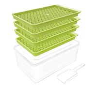 NYCDA Ice Cube Trays, 104x4 PCS Ball Mold with Bin & Scoop, Ice Cube Molds, Tiny Tray Crushed Chilling Drinks Coffee Juice Cocktail, Ice Cube Trays for Freezer green