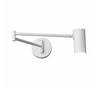NYCDA] LED Swing Arm Wall Lamp Modern Adjustable Angle Wall Light Wrought Iron Anti-Rust Wall Mount Lighting Bedside Reading Wall Sconce for Living Room Dining Room Hallway (Color : White_1-Pack)