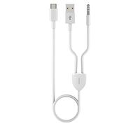 NYCEMAKEUP 120cm Type-C Cable 3.5mm AUX Cord Line 2 In 1 Charging Cable Supports For Car Stereo/Speakers/Headphone 1 Split 2 Type C To USB A 3.5mm AUX Cable