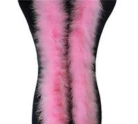 NYCEMAKEUP 2 Yards Marabou Feathers For DIY Craft Sewing Trim - Multicolor Ostrich & Turkey Feathers - Pink, Silver, White, Black