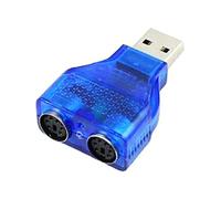 NYCEMAKEUP USB to PS/2 Adapter for Keyboard/Mouse, 2-Port, Blue, USB 2.0/3.0/1.1 Compatible