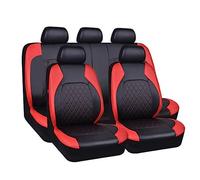 NYCH 9 Pcs Car Seat Covers Full Set for Volkswagen VW Polo V (6R, 6C) 2011 2012 2013 2014 2015 2016 2017 2018,Seat and Headrest Covers Side Airbag Compatible 5-seater,A/9pcs Set Red