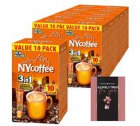 NYcoffee 3in1 Salted Caramel Bulk Buy Instant Coffee Box of 10 x 10 Individually Wrapped Pocket Coffee Sachet for Gift, Office Drinks, Staff Rooms, Refreshment Perfect Partner with Biscuits & Snacks