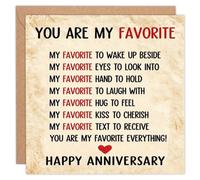 NYCYGSI Happy Anniversary Cards for Husband & Wife, 14x14cm | Romantic Greeting Card with Envelope and Sticker, Heartfelt Favourite Message for Him Her, Wedding Anniversary /Gifts
