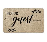 NYDECOR Welcome Mats for Front Door Be Our Guest Door Mat Rustic Quote Farmhouse Doormat Home Floor Mats Non Slip Rubber Entrance Rug for Indoor Outdoor 17x28 inch
