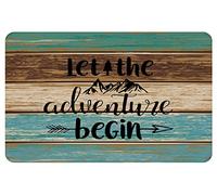 NYDECOR Welcome Mats for Front Door Farmhouse Camper Door Mat Trailer RV Floor Mats Let The Adventure Begin Camping Doormat Non Slip Rubber Entrance Rug for Indoor Outdoor 17x28 inch