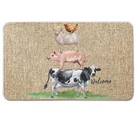 NYDECOR Welcome Mats for Front Door Rustic Farmhouse Door Mat Chicken Sheep Pig Cow Doormat Home Farm Floor Mat Non Slip Rubber Entrance Rug for Indoor Outdoor 17x28 inch