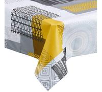 Nydel Magic Ethnic Tablecloth with Acrylic Coating, Cotton, Granite, 160 x 300 cm