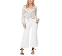 NYDJ Teresa Wide Leg Ankle Jeans in Optic White - White - 8 27