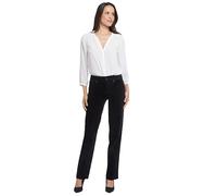NYDJ Women's Marilyn Straight Leg Velvet Jeans, Black, 12 32