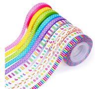 Nydotd 10 Rolls Easter Grosgrain Ribbon, 100 Yards 3/8 in Easter Spring Bunny Eggs Carrot Stripe Rainbow Polka Dot Rabbit Ribbon Spring Ribbon for Craft Sewing Gift Wrapping Easter Basket Decor