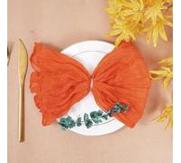 Nydotd 12pcs Cheesecloth Napkins 20 x 20 Inch Boho Dinner Wrinkled Rustic Linen Table Decorative Cloth Napkins for Fall Them Party Thanks Giving Wedding Baby Shower Home(Orange)