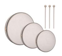 Nydotd 3pcs Hand Drum Percussion Wood Frame Drum with Drum Stick 10 Inch 8 Inch 6 Inch Percussion Instruments Preschool Musical Education Performance Pro (Wood Color, 10 Inch 8 Inch 6 Inch)