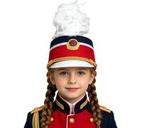 Nyeemya Adult Toy Soldier Hat Halloween Carnival Performance Accessory Drum Major Sash Drummer Accessories Navy Blue One Size