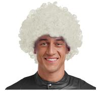 Nyeemya Afro Wig for Men 80s 70s Rocker Wigs Black Short Curly Wig Daily Wig Halloween Cosplay Party Accessory White One Size