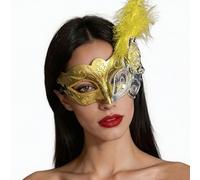 Nyeemya Half Mask for Halloween Cosplay Wedding Ball Cover Reunion Accessory Night Adornment Outing Gear Gold One Size