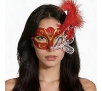 Nyeemya Half Mask for Halloween Cosplay Wedding Ball Cover Reunion Accessory Night Adornment Outing Gear Red One Size