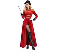 Nyeemya Lion Tamer Outfit Uniform Circus Outfit for Women | Trapeze Artist Circus Acrobat Costume,with Hat Magic Wand Gloves,Lion Tamer Costume,Ringmaster Tailcoat,Long Sleeve