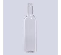 Nyeemya Pack Plastic Wine Bottles 750ml Clear Empty Bordeaux Style Liquor Bottles With Screw Lid Black One Size