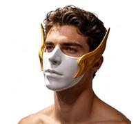 Nyeemya Party Performance Masks Anime Props Mechanical Half Face Mask Cosplays Accessories for Rave White One Size