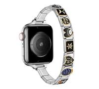NYENEIL Diy Handmade Italian Charm Compatible With Apple Watch Band 49mm 46mm 45mm 44mm 42mm 41mm 40mm 38mm Stainless Steel Replacement For iWatch Series SE 10 9 8 7 Ultra 6 5 4 3 2 1 for Women Men