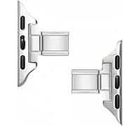 NYENEIL Italian Charm Bracelet Compatible with Apple Watch Strap 38mm 40mm 41mm 42mm Adapter Replacement Link Attachment for iWatch Series 10 9 8 7 6 5 4 3 2 1 SE Ultra for Women Men Silver:1pair