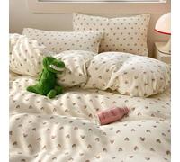 Nyescasa Heart Duvet Cover Sets Double Beige Brown Love Hearts Cute Kawaii Super Soft Microfibre Bedding Set 3pcs for Kids Girls Women Aesthetic Quilt Cover 200x200 cm and 2 Pillowcases 50x75 cm