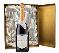 Nyetimber Classic Cuvee English Sparkling Wine in Gold Presentation Set With Flutes 75cl 12.5% abv