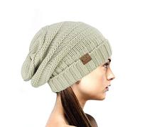 NYFASHION101 Exclusive Oversized Baggy Slouchy Thick Winter Beanie Hat - Beige