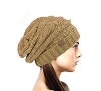 NYFASHION101 Exclusive Oversized Baggy Slouchy Thick Winter Beanie Hat - Camel