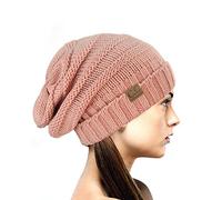NYFASHION101 Exclusive Oversized Baggy Slouchy Thick Winter Beanie Hat - Indie Pink