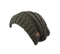 NYFASHION101 Exclusive Oversized Baggy Slouchy Thick Winter Beanie Hat - New Olive
