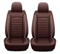 NYFDUAH 2 pcs Car seat covers, for Fiat Ducato 2010-2025 Leather Car Front Seat Covers Waterproof Non-Slip Dirt-resistant and easy to install,E Brown