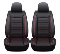 NYFDUAH 2 pcs Car seat covers, for Ford Transit Connect Courier 2010-2025 Leather Car Front Seat Covers Waterproof Non-Slip Dirt-resistant and easy to install,B Black Red
