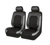 NYFDUAH Car Seat Cover for VW Polo 2006-2010 Front Seat and Headrest Covers, Leather Waterproof NonSlip Front Protectors Interior Accessories,B Grey
