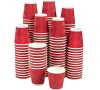NYHI Set of 150 Ripple Insulated Red Paper Cups - Coffee/Tea Hot Cups | Recyclable |3-Layer Rippled Wall For Better Insulation | Perfect for Cappuccino, Hot Cocoa, or Iced Drinks (12 ounce)