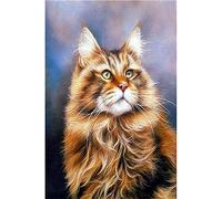 NYIXIA Stamped Cross Stitch Kits for Adults Beginner,Animals Maine Coon,DIY Designs Cross-Stitch Easy Supplies Needlework,Needlepoint Embroidery Gift for Home Decor 16x20 inch