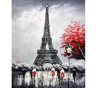NYIXIA Stamped Cross Stitch Kits for Adults Beginner,Romantic Paris,DIY Designs Cross-Stitch Easy Supplies Needlework,Needlepoint Embroidery Gift for Home Decor 16x20 inch