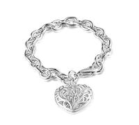 NYKKOLA Beautiful 925 Sytle Women Beautiful Sterling Solid Silver plated Jewelry love Heart Key Bracelet