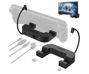 Nyko - Power Dock for Steam Deck | 6-in-1 Steam Deck Dock | Speed Charging USB-C Power Dock | 2 USB 3.1 Ports | USB 3.0 Port | Gigabit Ethernet Port | HDMI Out (up to 4K @60hz) | Micro-SD Card Slot
