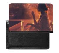 NYKVTG Passport and Vaccine Card Holder Anime Woman Passport Cover Documents Organizer Protector